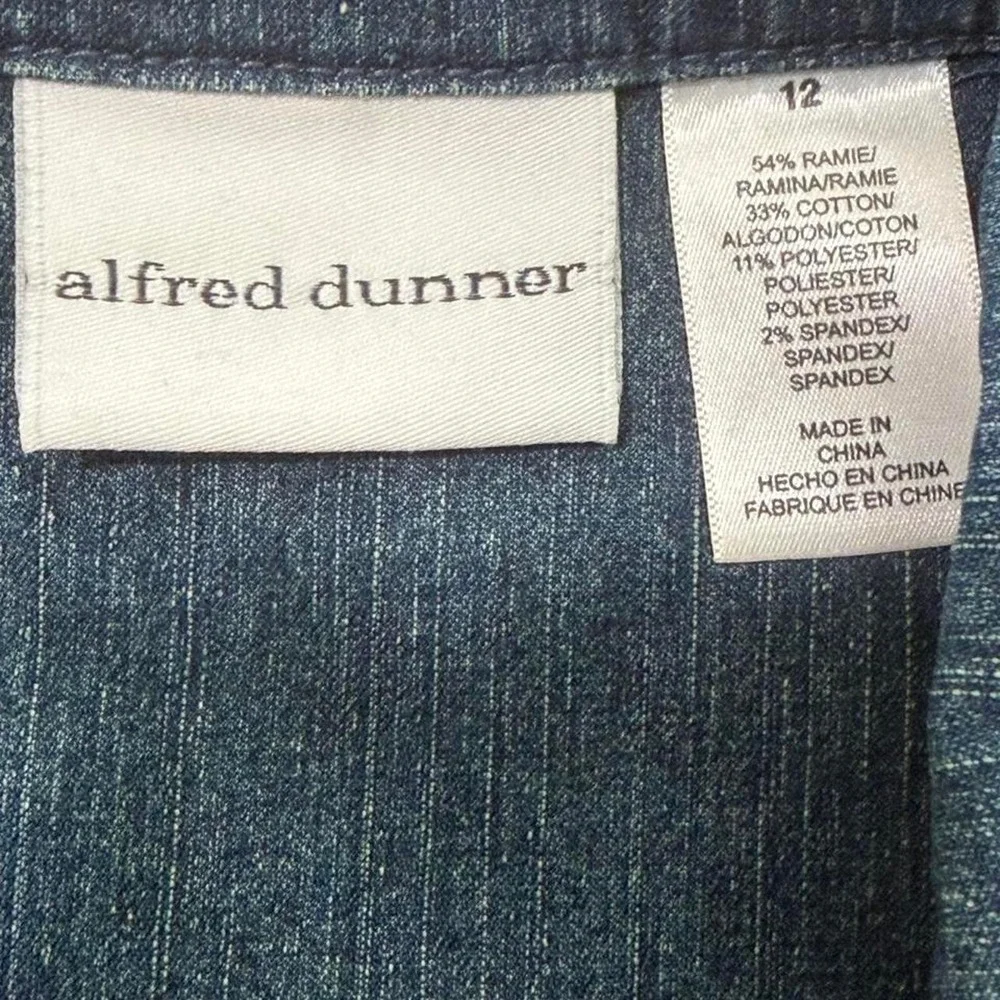 BOHO Alfred Dunner Boho Embroidered Denim Shacket Y2K Festival Size 12